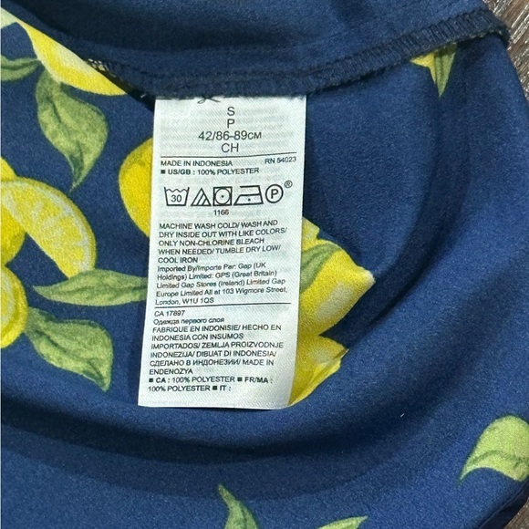 Banana Republic Women's Navy & Lemon Short Sleeve Top Size S - Picture 5 of 8